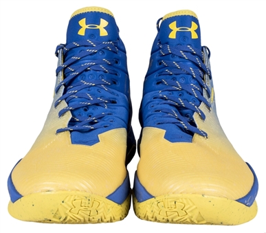 2016 Stephen Curry Game Used and Signed/Multi-Inscribed Under Armour Sneakers Used During Playoffs vs Portland on 05/11/2016 (Fanatics)